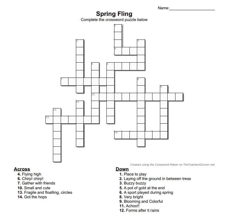 Spring Fling! - Crossword
