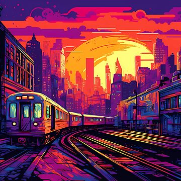  Vibrant Retro Cityscape by SweetWhiskers